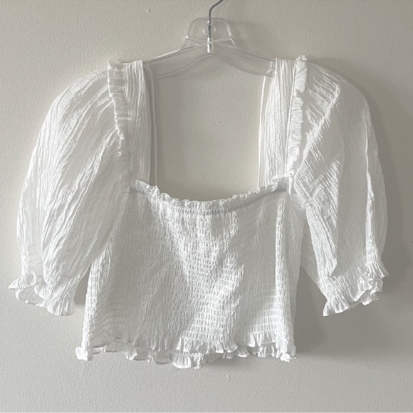 H&M Smocked Crop Top in White - Picture 4 of 5